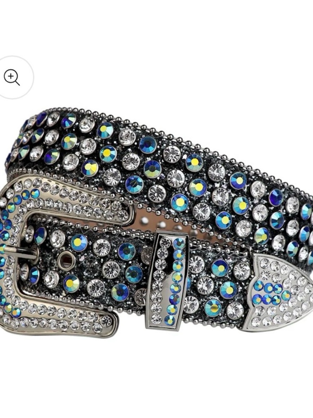 The Hood 108 Crystal-Embellished Blue Accent Women’s Fashion Belt